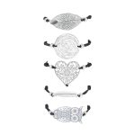 LUZAKA Dámske 5 Náramokov ANTARES Čierno/Strieborný 026745