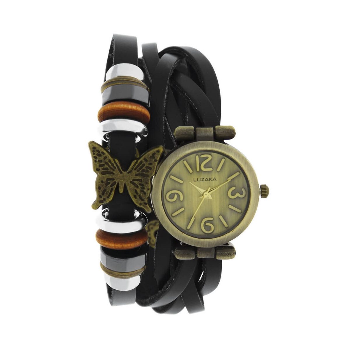 LUZAKA Dámske Hodinky VERA čierne motýľ 026797
