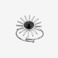 Dámsky oceľový prsteň Sun Obsidian 66392 LUZAKA