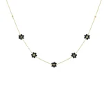 Náhrdelník Čierne kvietky Flore 10333 LUZAKA