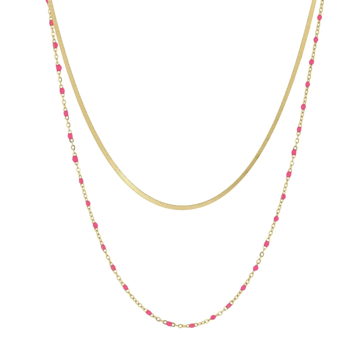 _10877 Dámsky Náhrdelníka viacradový Kapucin ružový 10877 LUZAKA