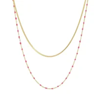 Dámsky Náhrdelníka viacradový Kapucin ružový 10877 LUZAKA