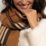 Dámsky Károvaný Biely šál 10113 LUZAKA – Obrázok 2