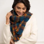 Modrý kockovaný šál  10110 LUZAKA – Obrázok 3