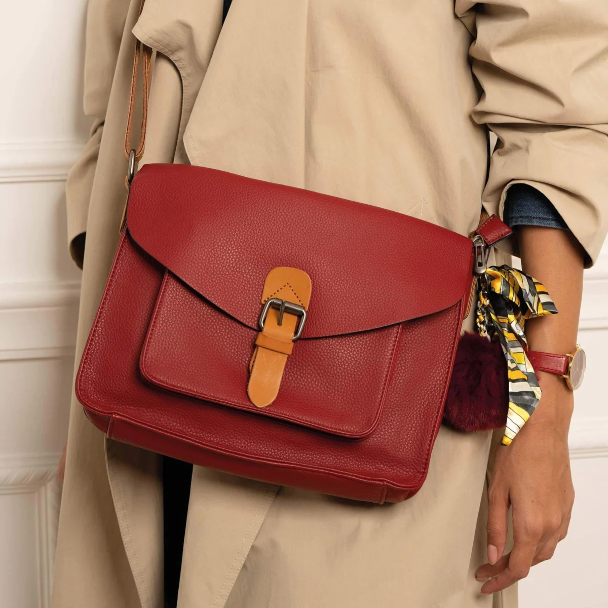 Dámska Červená kabelka Josy 10367 LUZAKA – Obrázok 2