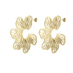 Dámske pozlátené oceľové náušnice Floriane 11127 LUZAKA