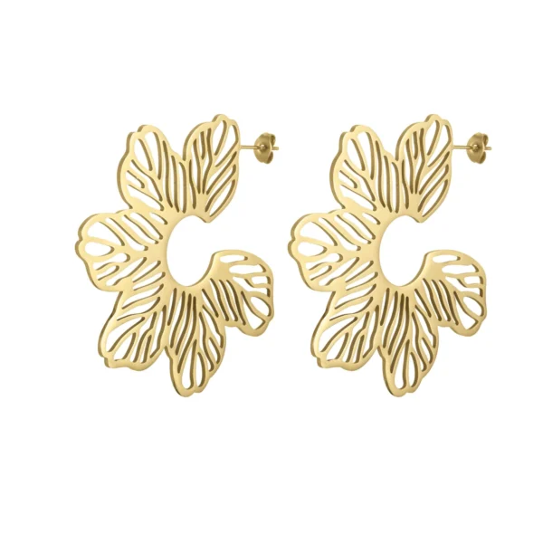 Dámske pozlátené oceľové náušnice Floriane 11127 LUZAKA