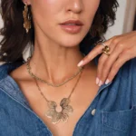 Dámsky oceľový náhrdelník pozlatený Floriane 11129 LUZAKA – Obrázok 3