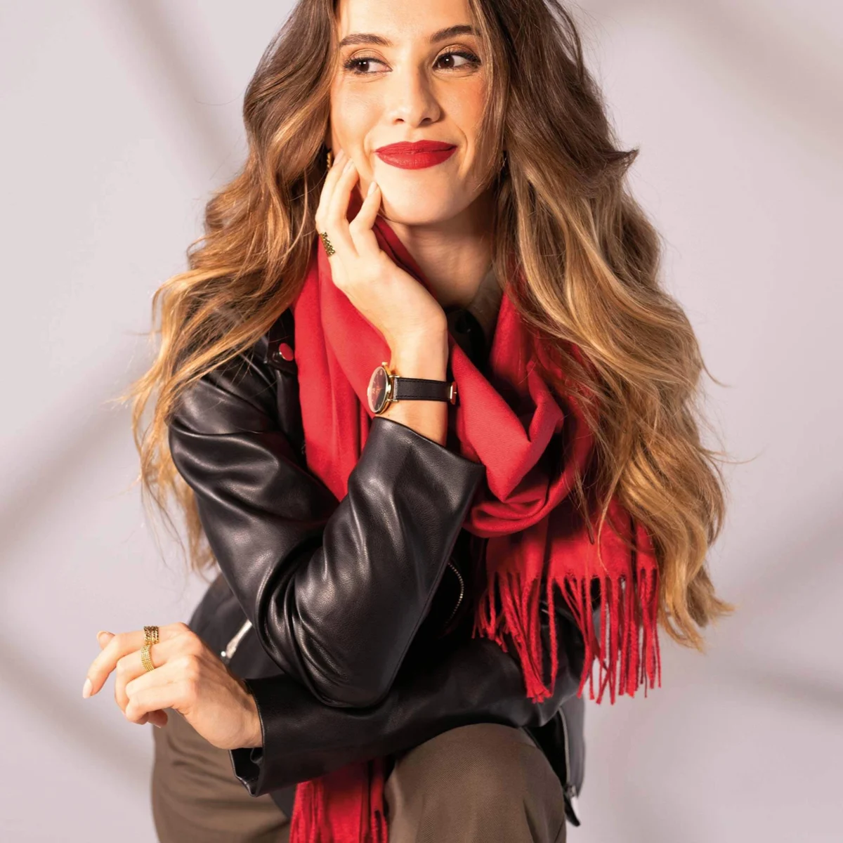 Dámsky červený šál Kim 10103 LUZAKA – Obrázok 2