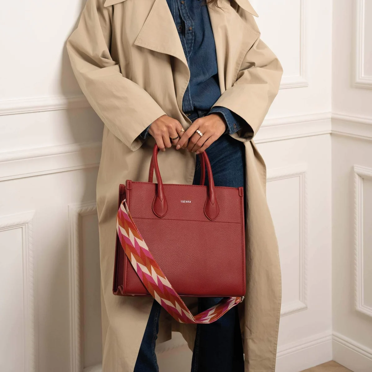 Dámska Červená taška Diana 10394 LUZAKA – Obrázok 2