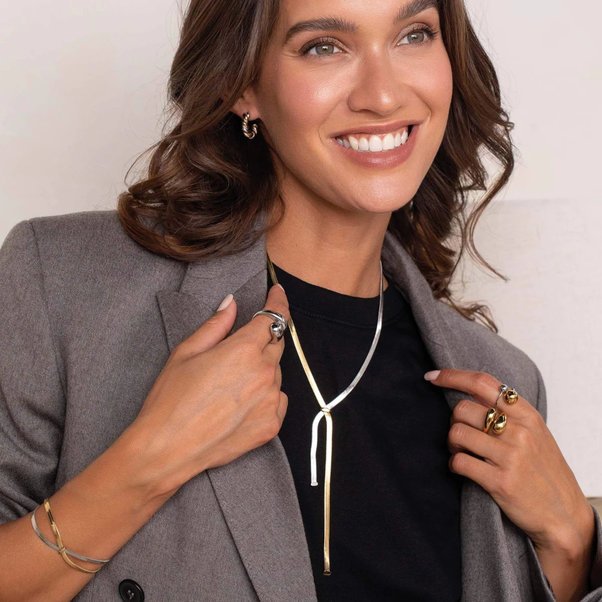 Dámsky oceľový prsteň strieborný Pia 11317 LUZAKA – Obrázok 3