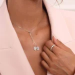 Dámsky Listový náhrdelník Rhodiované striebro 925 LUZAKA – Obrázok 2