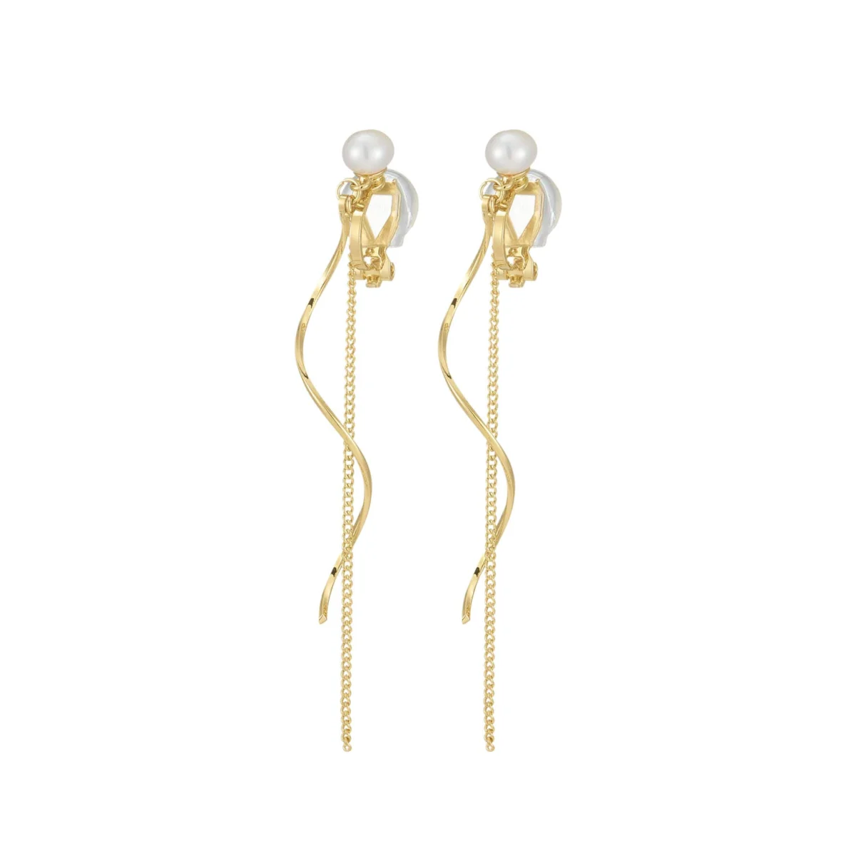 Dámske klipsové náušnice Méline zlaté 11010 LUZAKA – Obrázok 1