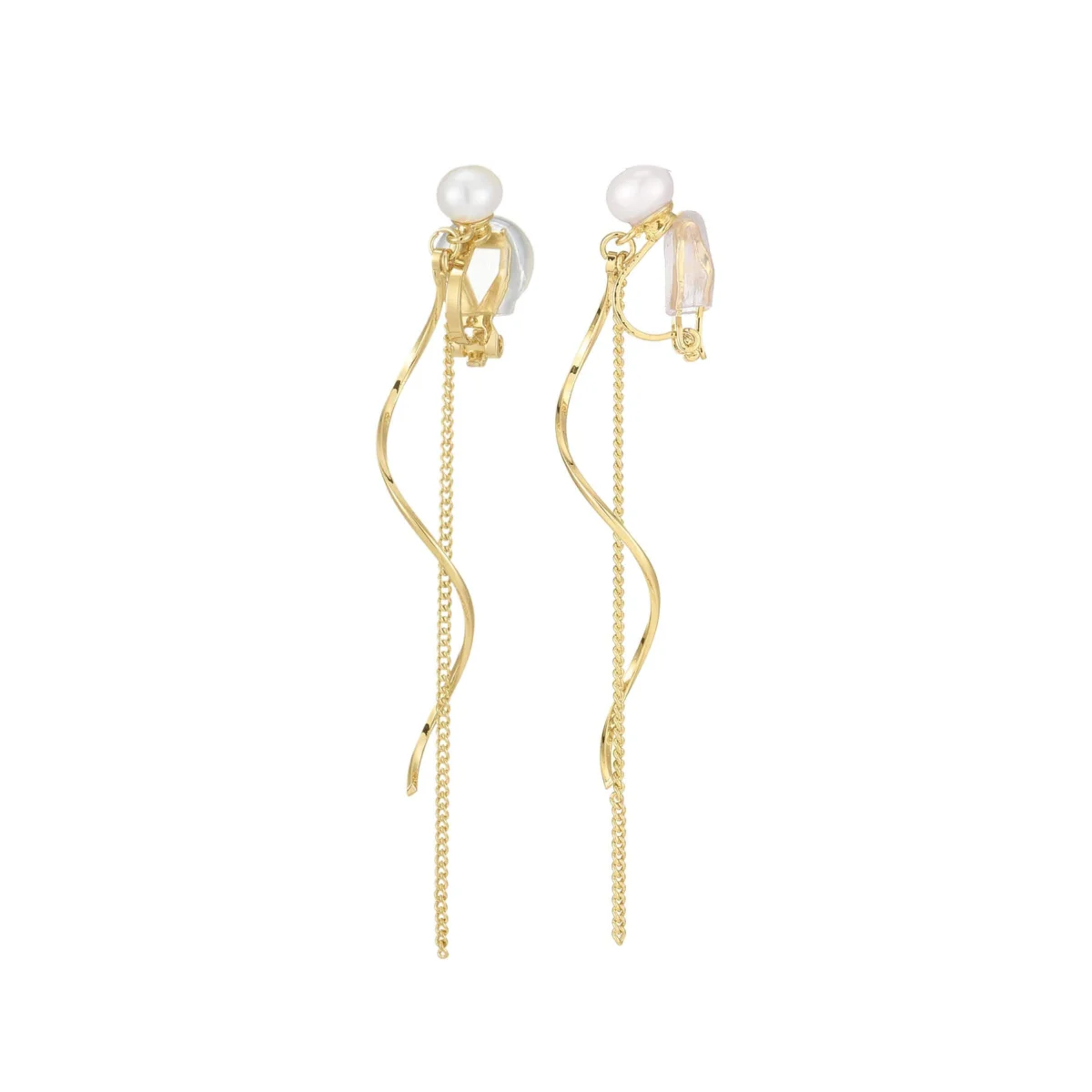 Dámske klipsové náušnice Méline zlaté 11010 LUZAKA – Obrázok 3