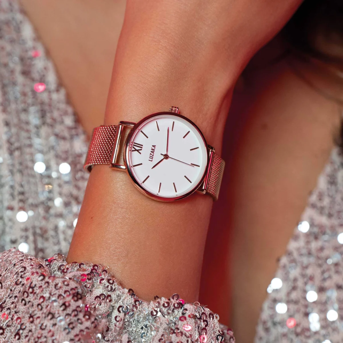 Dámske hodinky Paloma ružové zlato 40567 LUZAKA – Obrázok 3