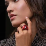 Dámsky oceľový prsteň Eclat červený 00001 LUZAKA – Obrázok 2