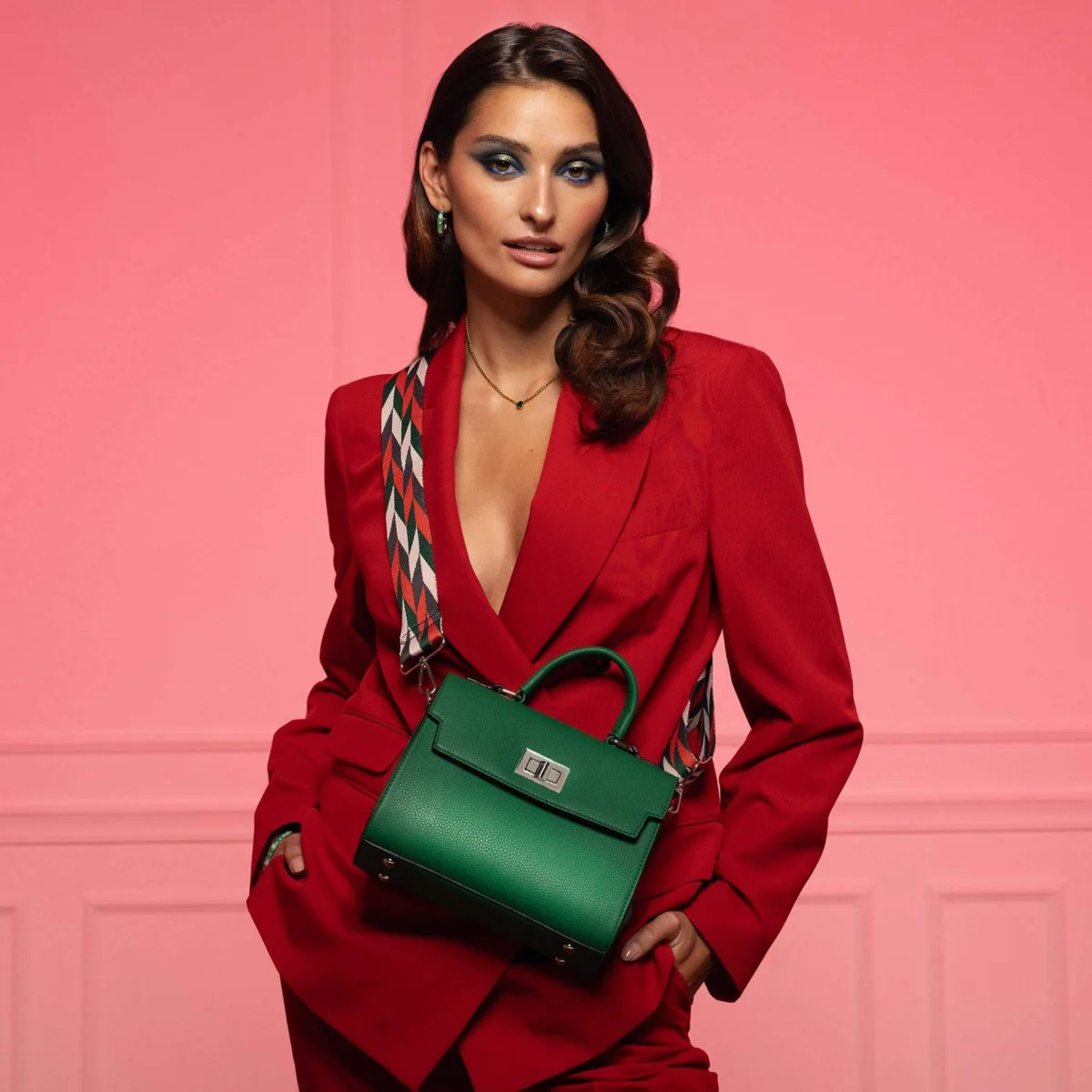 Dámska kabelka zelená Ninon 10379 LUZAKA – Obrázok 5