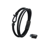 Pánske čierny oceľový náramok Soan 10894 LUZAKA