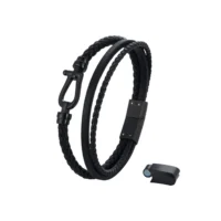 Pánske čierny oceľový náramok Soan