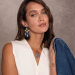 Dámske náušnice Melissa oceľové modré 11193 LUZAKA – Obrázok 2