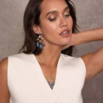 Náhrdelník Mélissa modrý oceľovo zlatý 11195 LUZAKA – Obrázok 2