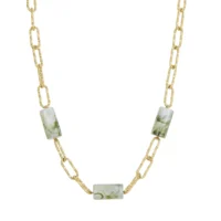 Dámsky oceľový náhrdelník zelený Topia 11306 LUZAKA