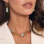 Dámsky oceľový náhrdelník zelený Topia 11306 LUZAKA – Obrázok 2