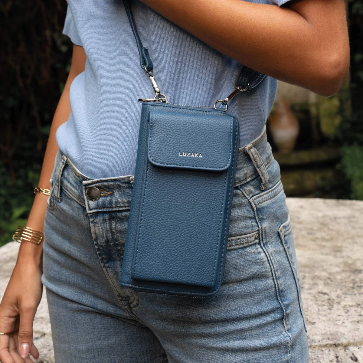 Dámska vertikálna taška s peňaženkou Modrá 11463 LUZAKA – Obrázok 2