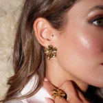 Dámske pozlátené oceľové náušnice Florine 11391 LUZAKA