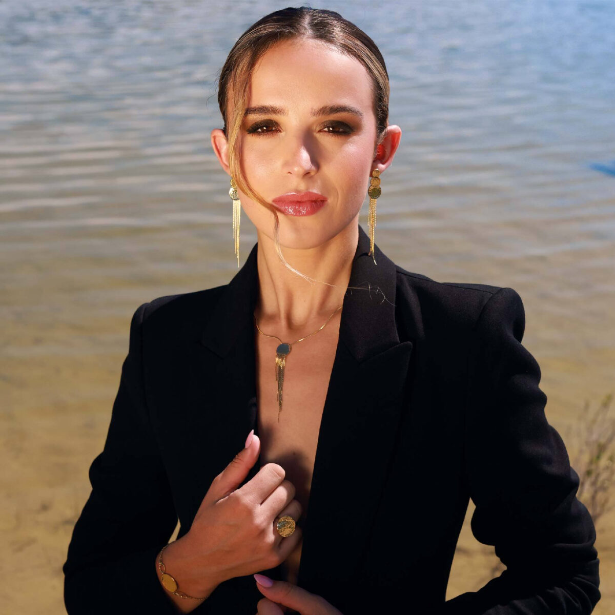 Náušnice Margaux z pozlátenej ocele 11751 LUZAKA